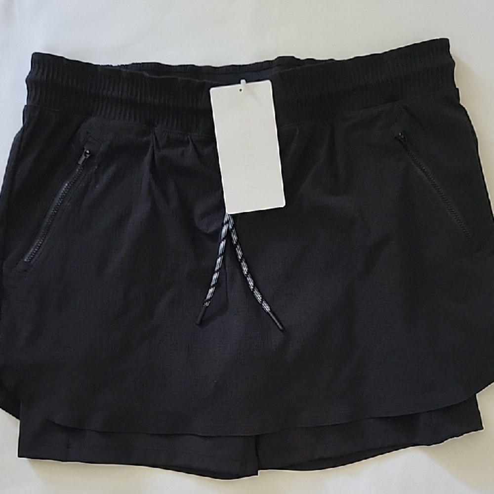 Womens Athleta Black active Skort/shorts/skirt, Size 12, New With Tags